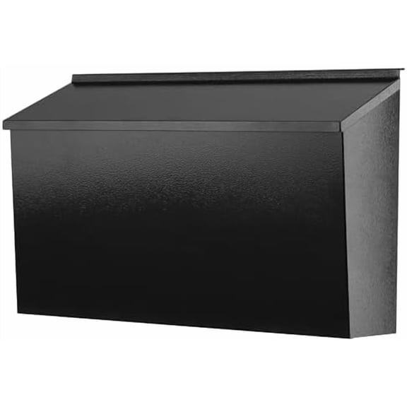 Wall-Mount Mailbox for House, Large Capacity Mail Box, Galvanized Steel Rust-Proof Metal Post Box, Mailboxes for Outside,15.7"x9.9"x4.9" Black
