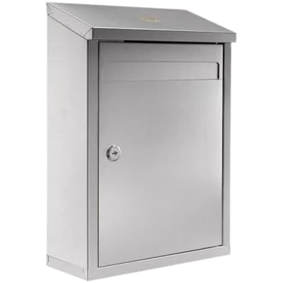 Wall Mount Mailbox Key Drop Box Stainless Steel with Lock Multipurpose Letter Box Metal Case for Business Outdoor Home Office$$Tools & Hardware Other