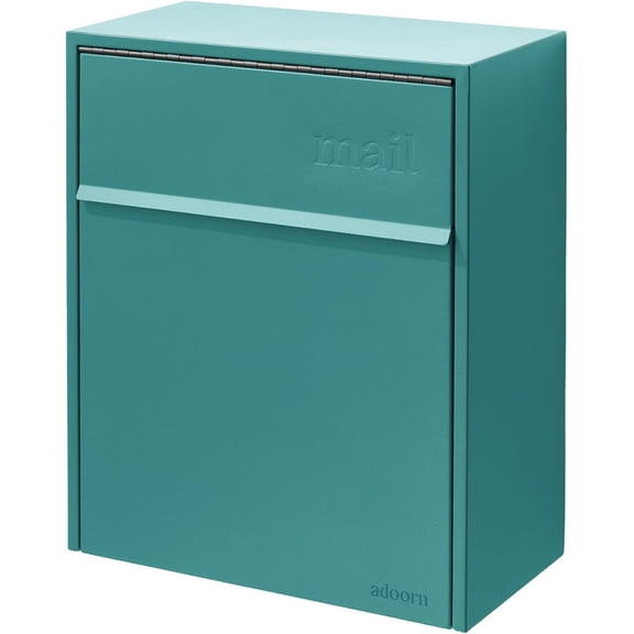 Wall Mount Mailbox - Large, Anti-Theft Locking Mailbox, Weatherproof Mailboxes for Outside The House, 18.5" H x 15" L x 7.5" D - Aegean Sea