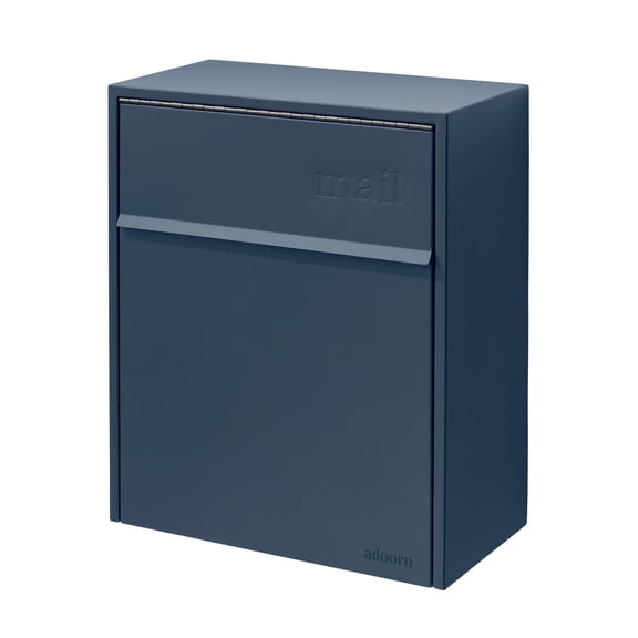 Adoorn Wall Mount Mailbox - Large, Anti-Theft Locking Mailbox, Weatherproof Mailboxes for Outside The House, 18.5" H x 15" L x 7.5" D (Navy)