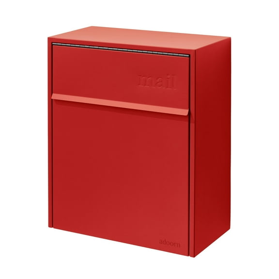 Wall Mount Mailbox - Large, Anti-Theft Locking Mailbox, Weatherproof Mailboxes for Outside The House, 18.5" H x 15" L x 7.5" D - Red