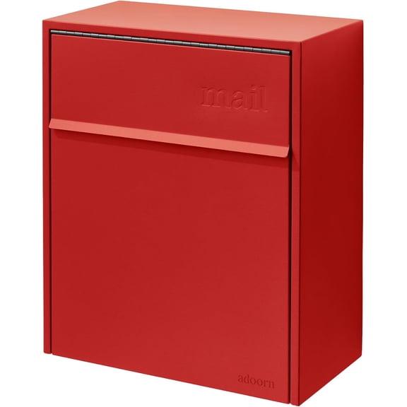 Wall Mount Mailbox - Large, Anti-Theft Locking Mailbox, Weatherproof Mailboxes for Outside The House, 18.5" H x 15" L x 7.5" D - Red