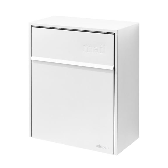 Wall Mount Mailbox - Large, Anti-Theft Locking Mailbox, Weatherproof Mailboxes for Outside The House, 18.5" H x 15" L x 7.5" D (White)