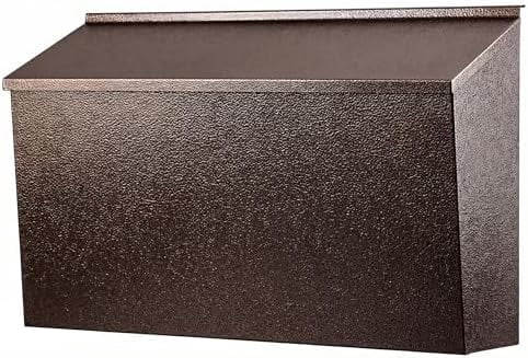 Wall-Mount Mailbox, Large Capacity Mail Box, Galvanized Steel Rust-Proof Metal Post Box, Mailboxes for Outside,15.7"x9.9"x4.9" Bronze