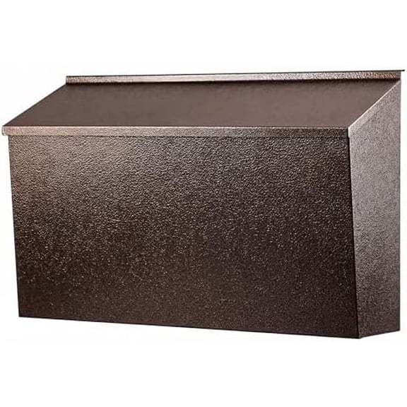 Wall-Mount Mailbox, Large Capacity Mail Box, Galvanized Steel Rust-Proof Metal Post Box, Mailboxes for Outside,15.7"x9.9"x4.9" Bronze