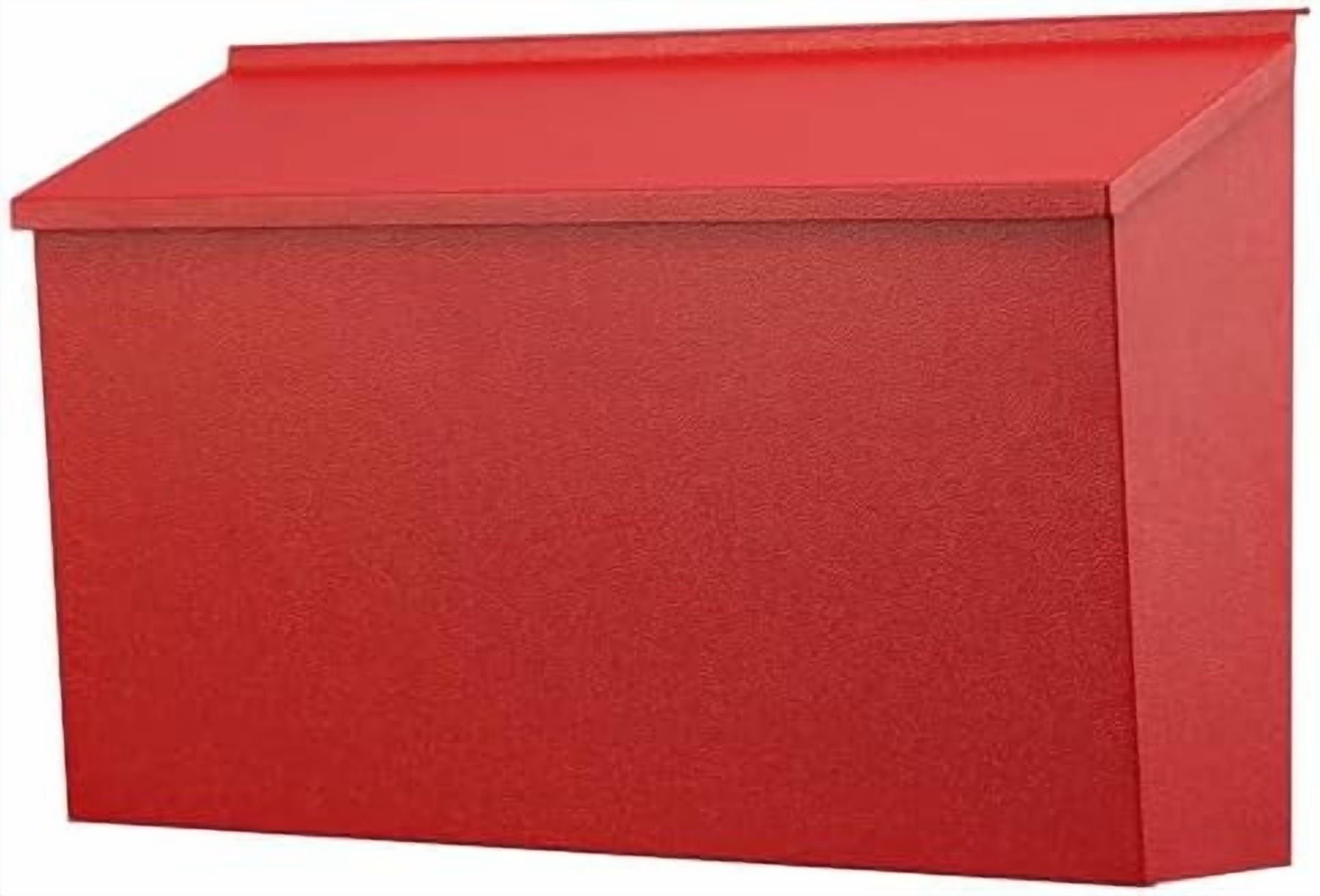 Wall-Mount Mailbox, Large Capacity Mail Box, Galvanized Steel Rust-Proof Metal Post Box, Mailboxes for Outside,15.7"x9.9"x4.9" Red