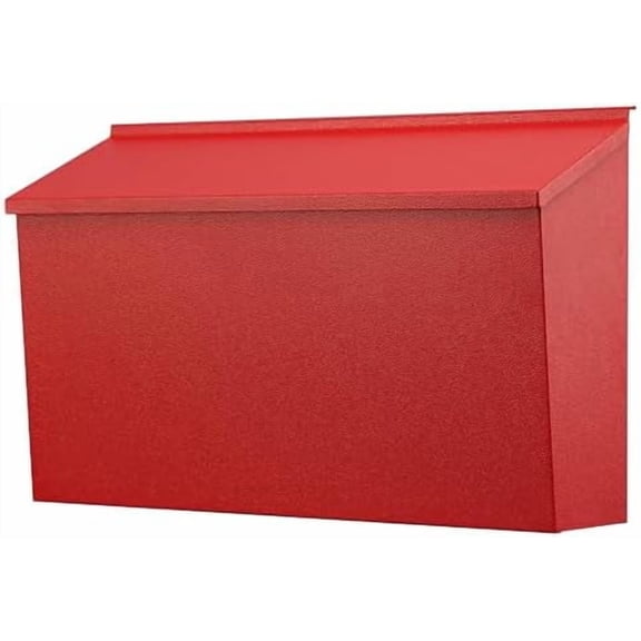 Wall-Mount Mailbox, Large Capacity Mail Box, Galvanized Steel Rust-Proof Metal Post Box, Mailboxes for Outside,15.7"x9.9"x4.9" Red