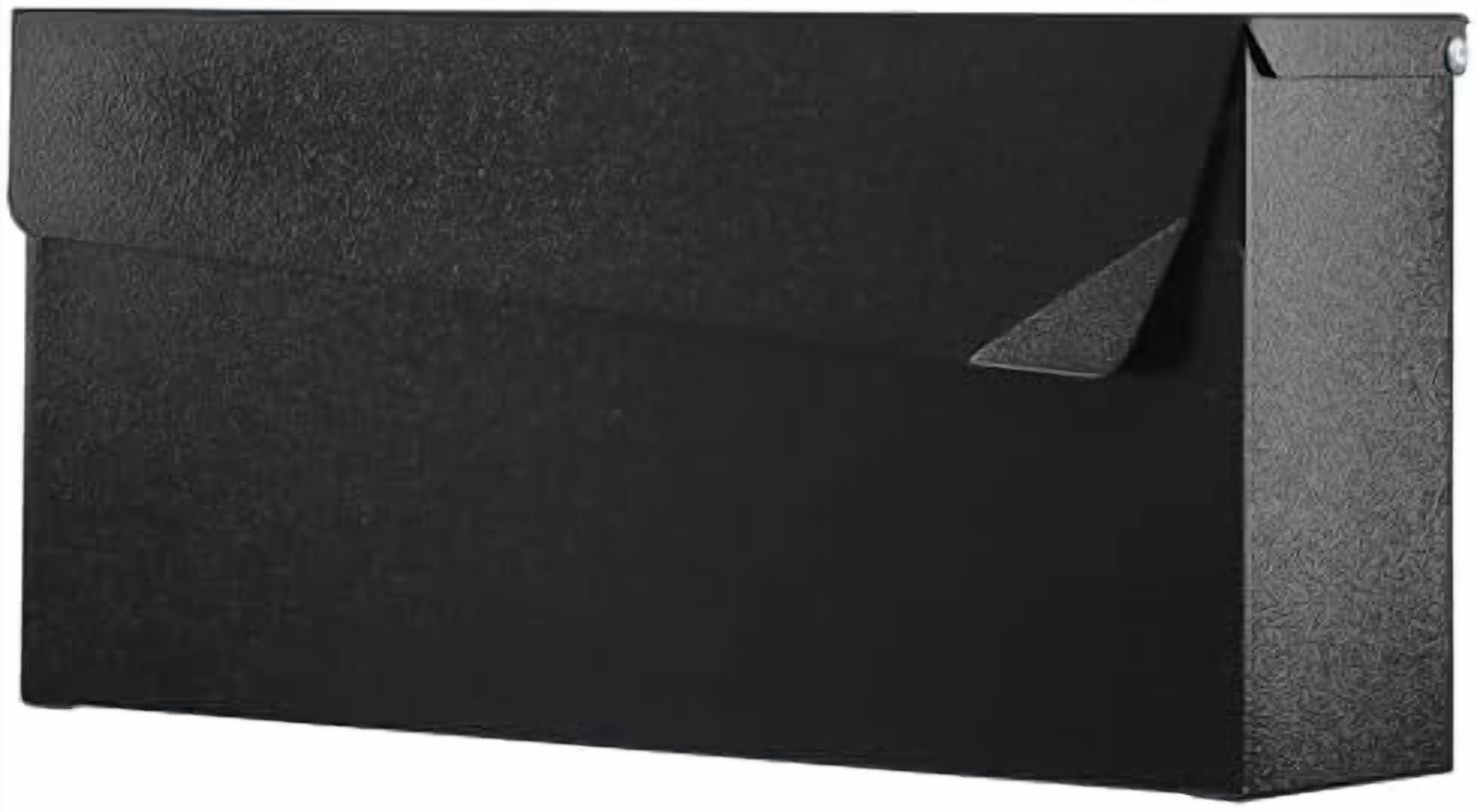 Wall-Mount Mailbox, Large Capacity Mail Box, Mailboxes for Outside, Galvanized Steel Rust-Proof Metal Post Box, 14.56" x7" x4.13" Black
