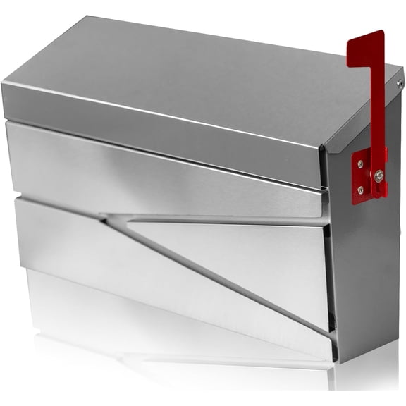 Wall Mount Mailbox, Large Capacity Mailbox for House, Galvanized Steel Rust-Proof Metal Post Box Drop， Mailboxes for Outside, 15.74"×9.84"×4.33", Black Modern Sleek Style