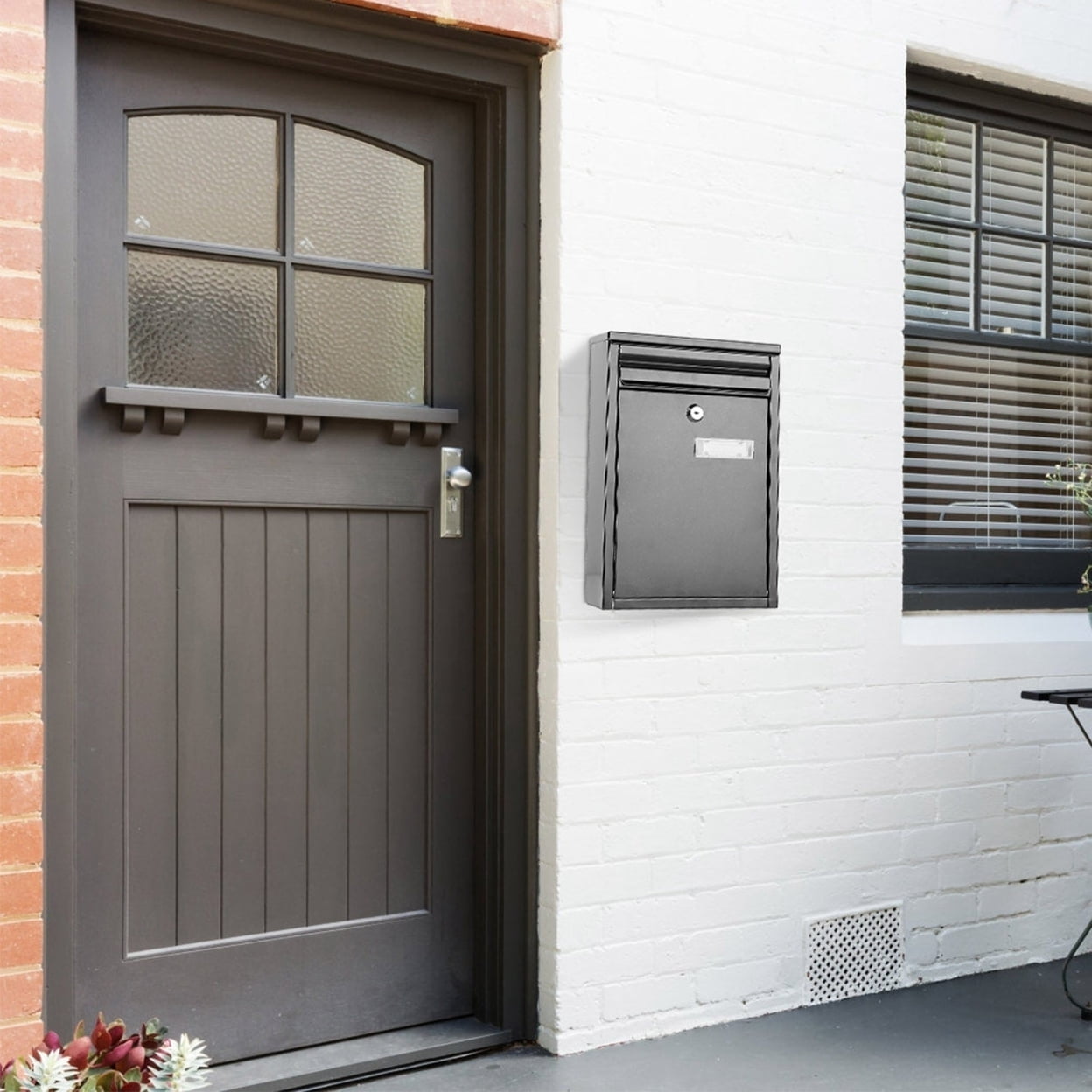 Wall Mount Mailbox Lockable Galvanized Iron Letter Post Box
