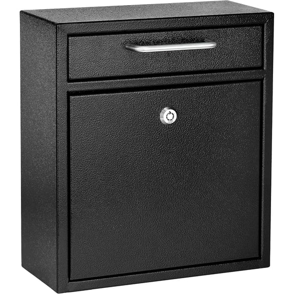 Wall Mount Mailbox - Mailbox with Lock and Keys- Durable Wall Mounted Locking Mailbox and Cash Drop Box for House, Apartments and Bussiness After Hours Deposits