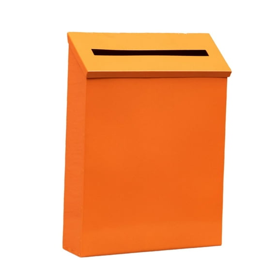 Wall Mount Mailbox Metal Postbox Newspaper Holder Box for Outside Front Door Orange