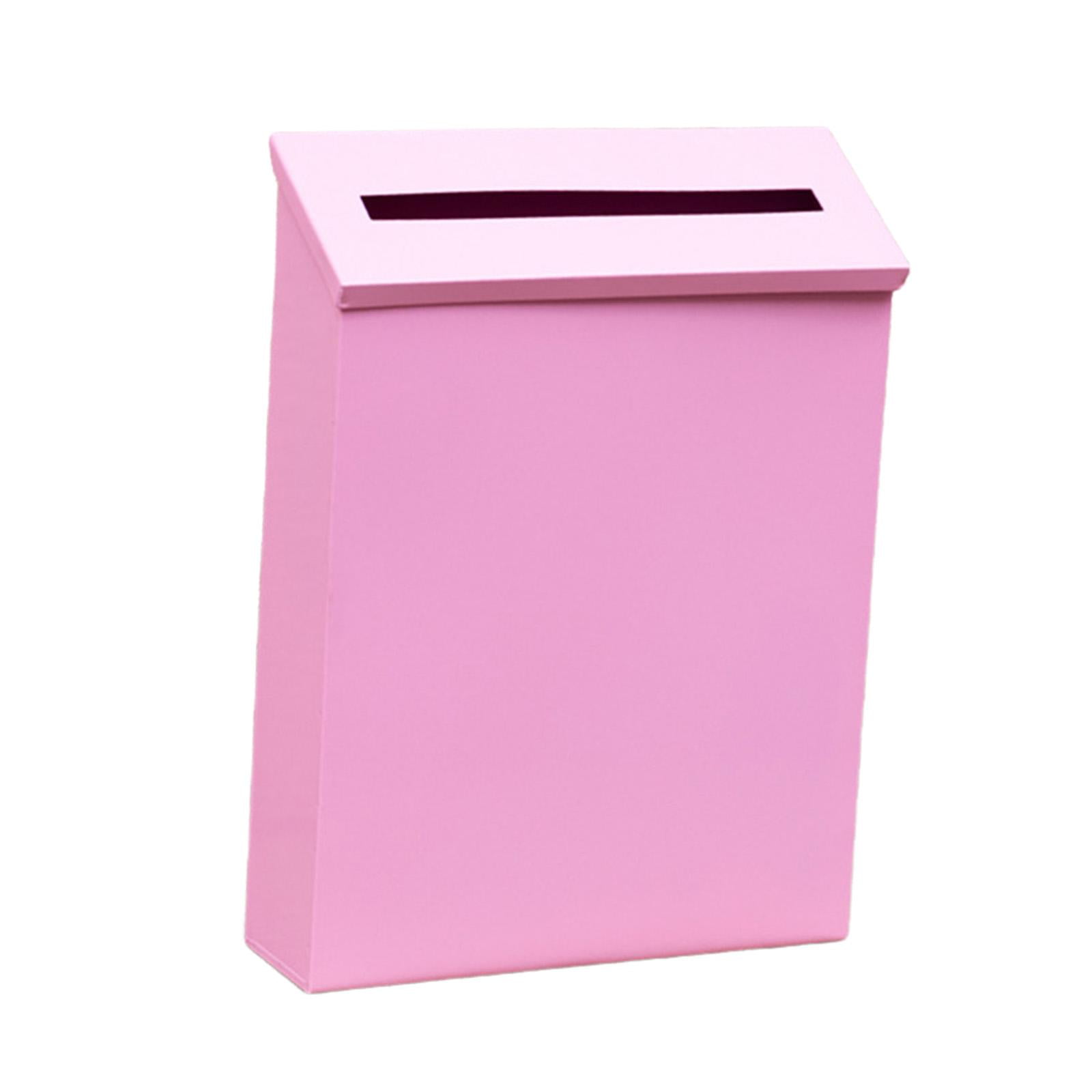 Modern Lockable Wall-Mount Mailbox – Pink Hanging Box With 2 Keys, Large Capacity For Magazines, Parcels & Paperwork