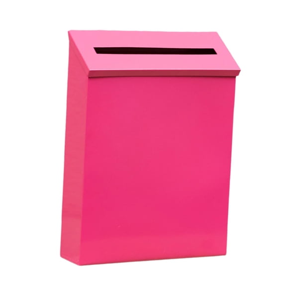 Wall Mount Mailbox Metal Postbox Newspaper Holder Box for Outside Front Door Rose Red