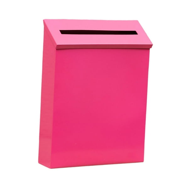 Wall Mount Mailbox Metal Postbox Newspaper Holder Box for Outside Front Door Rose Red