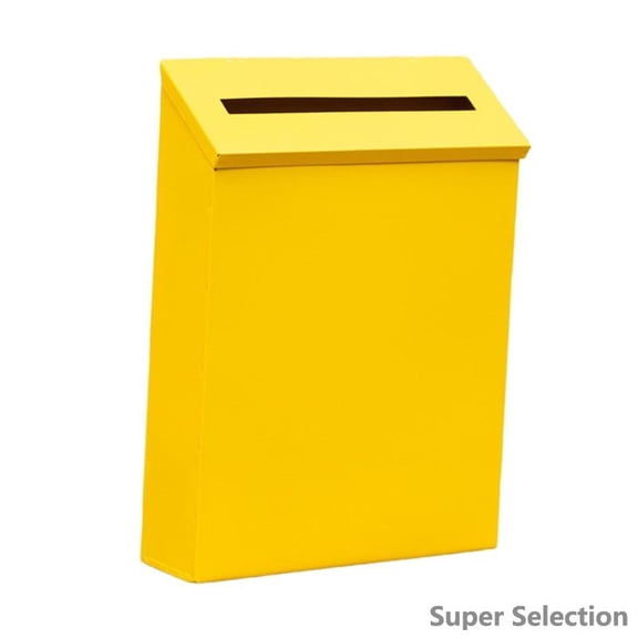Wall Mount Mailbox, Modern Metal Post Box With Top Loading Slot For Letters & Newspapers, Weather-Resistant Rust-Resistant Outdoor Mailbox For House, Garden, Apartment, Office,Yellow,HOME
