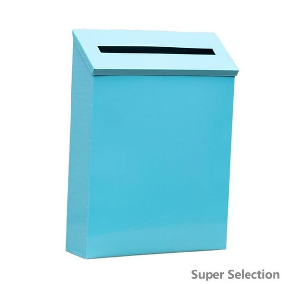 Wall Mount Mailbox, Modern Metal Post Box With Top Loading Slot For Letters & Newspapers, Weather-Resistant Rust-Resistant Outdoor Mailbox For House, Garden, Apartment, Office,Blue,HOME