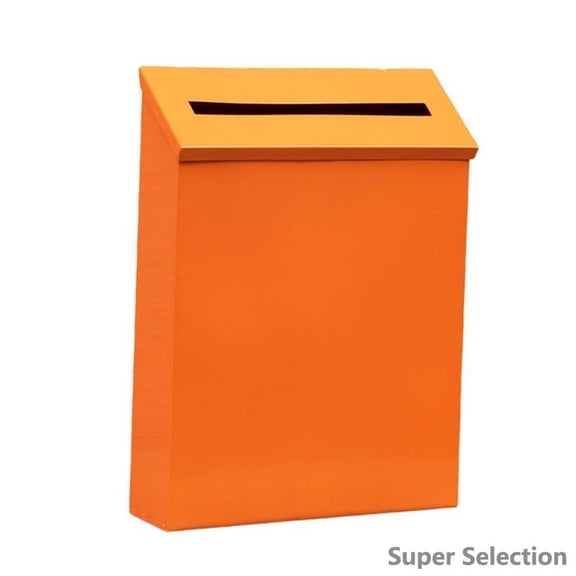 Wall Mount Mailbox, Modern Metal Post Box With Top Loading Slot For Letters & Newspapers, Weather-Resistant Rust-Resistant Outdoor Mailbox For House, Garden, Apartment, Office,Orange,HOME