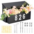 thumbnail image 1 of Wall Mount Mailbox with Planter Box, Large Capacity Galvanized Steel Outdoor Mailbox, Rustproof Decorative Black with Number Stickers for House Outside$$Tools & Hardware Other, 1 of 7