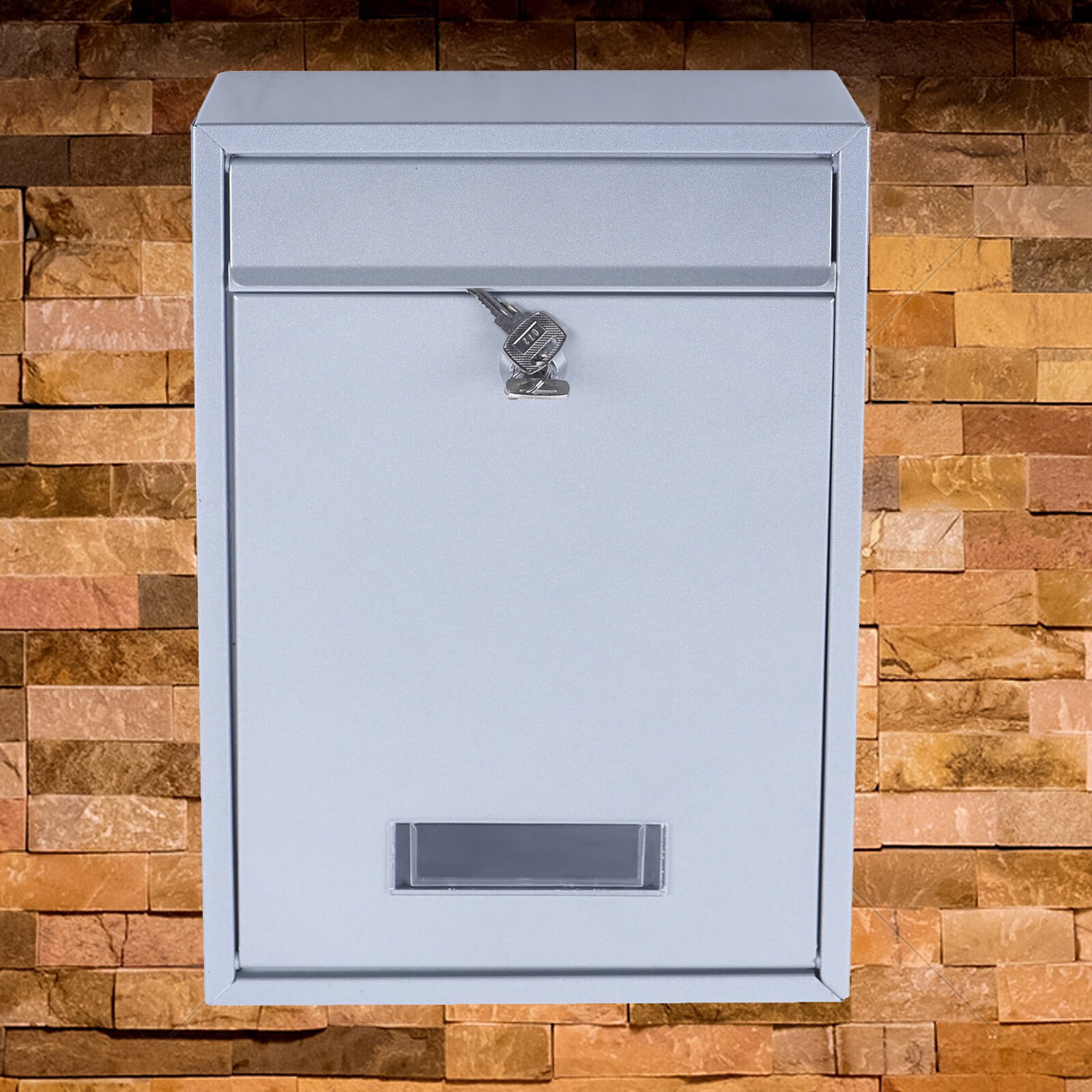 Wall-Mount Mailbox Security Lockable Mail Box Door Newspaper Letter Drop Box NEW