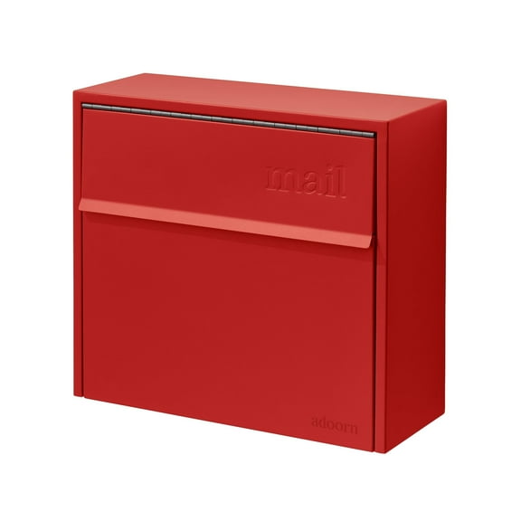 Wall Mount Mailbox - Small, Anti-Theft Locking Mailbox, Weatherproof Mailboxes for Outside The House, 13.5" H x 15" L x 5.5" D - Red