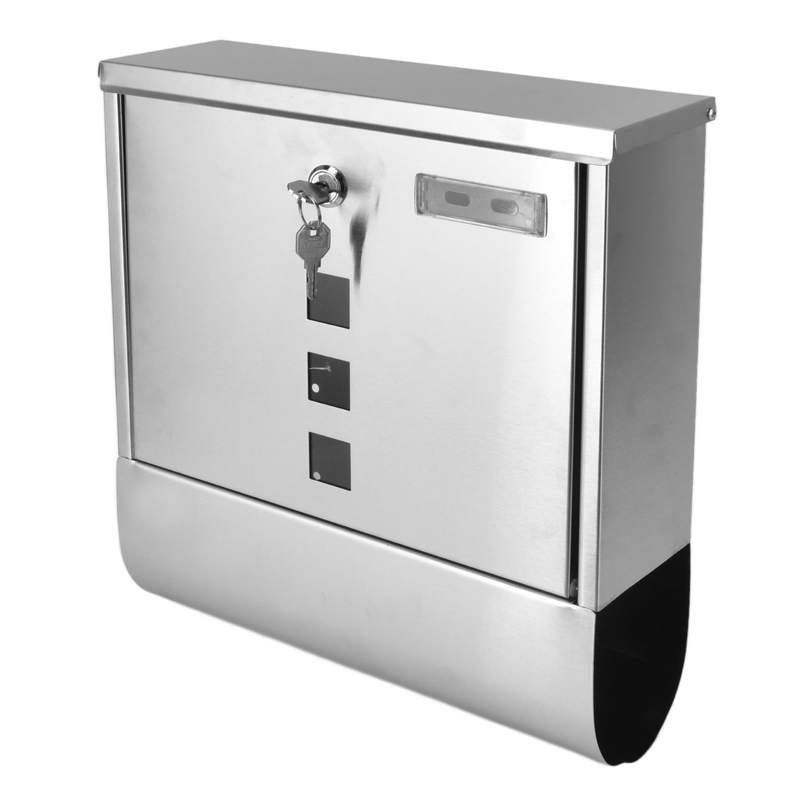 Wall Mount Mailbox, Stainless Steel Narrow Slot Hanging Secured Postbox Weatherproof Wall Mount