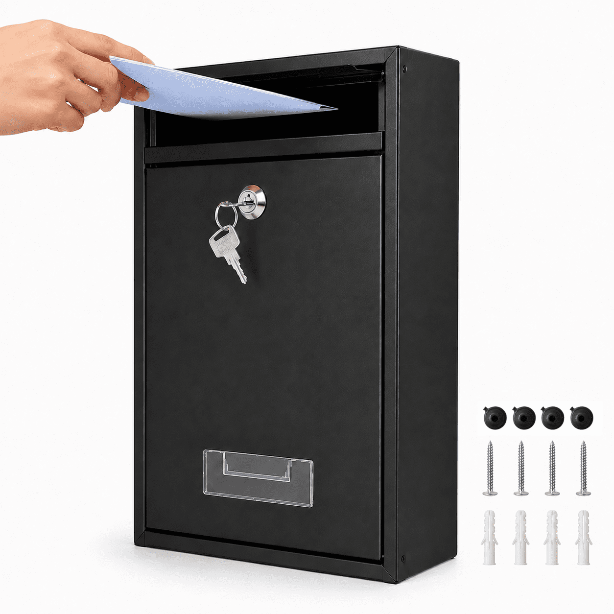 Wall Mount Mailbox for Outside, Large Wall Mailbox with Key Lock, Rust ...