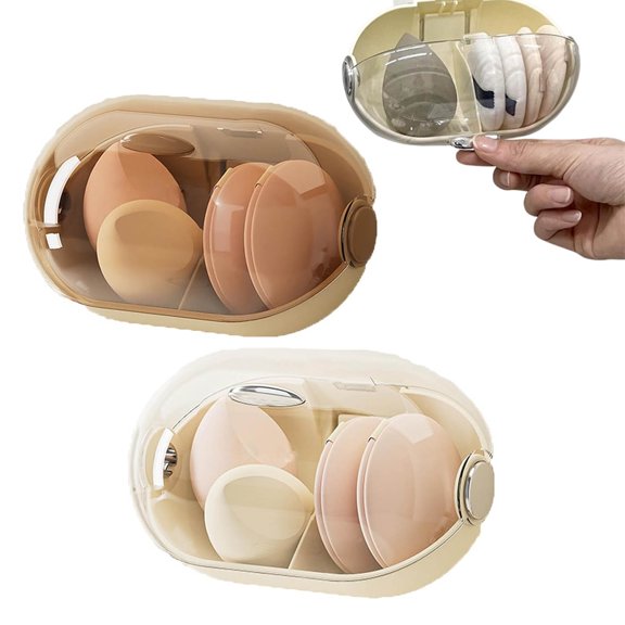 Wall Mount Makeup Organizer - Dustproof Clear Lid Box with Compartments, Clears Lids Cosmetic Display Cases with Compartments,Built-In Drain Holes for Air Circulation,for Bathroom,Kitchen