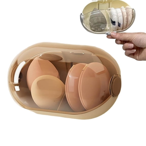 Wall Mount Makeup Organizer - Dustproof Clear Lid Box with Compartments, Clears Lids Cosmetic Display Cases with Compartments,Built-In Drain Holes for Air Circulation,for Bathroom,Kitchen