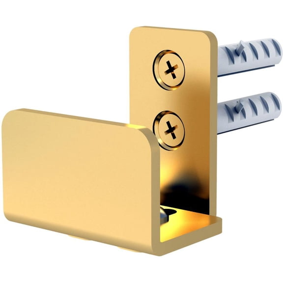 Wall Mount Metal Door Guide Set for Sliding Doors, Satin Brass by Stone Harbor Hardware