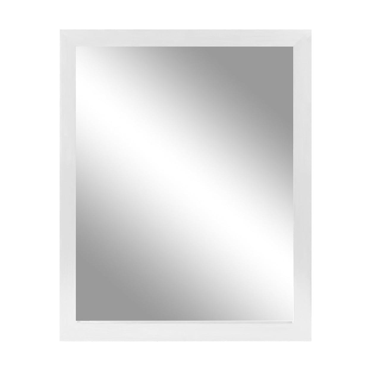 Wall Mount Mirror WoodLike Frame Rectangle Modern Hanging Mirror for Bathroom Bedroom Living