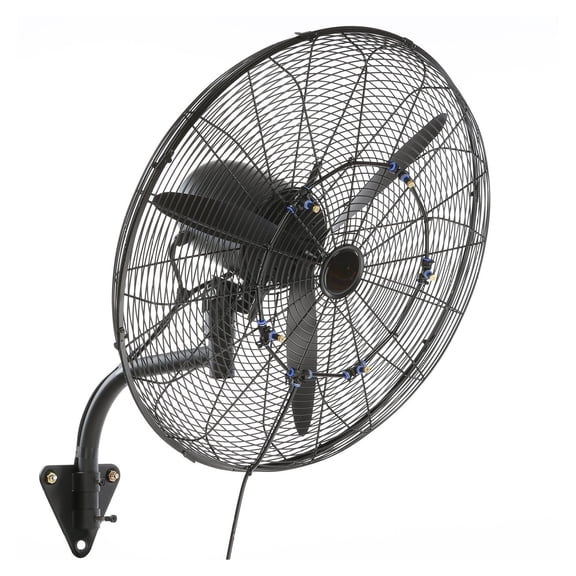 Wall Mount Misting Fan 24 Inch - 7000 CFM Industrial Oscillating Fan, Waterproof Heavy Duty High Velocity Fan for Warehouse, Greenhouse, Workshop, Black