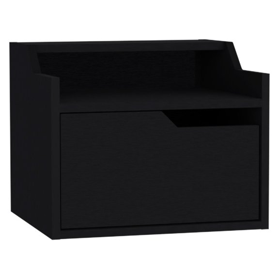 Wall-Mount Nightstand for Bedroom Decor / Dual-Level Surface for Function