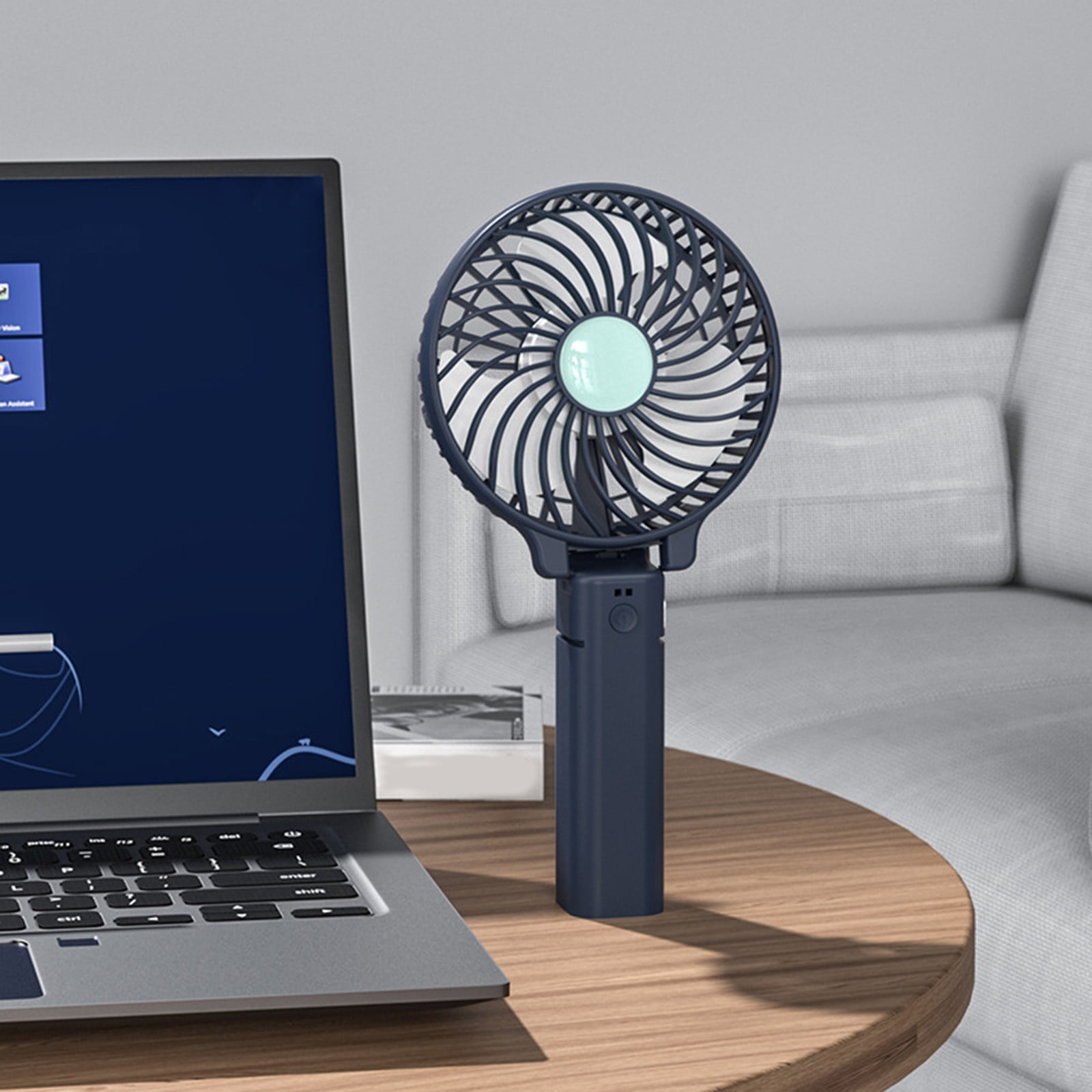 Wall Mount Oscillating Fan Remote Control Handheld Fan Folding Large