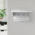 thumbnail image 1 of Wall Mount Outlet Shelf with Charging Station for Cell Phone Keys and Small Items White ABS Plastic Organizer, 1 of 1