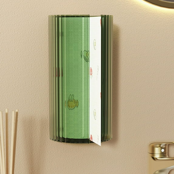 Wall-Mount Paper Towel Dispenser Holder for Kitchen Bathroom No-Drill PET Space-Saving Ulti Functional Storage Rack 1