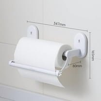 Wall Mount Paper Towel Holder Under Cabinet No Drill Suction Cup Mounting One Hand Tear Dispenser for Kitchen Storage Organizer Cling Film Foil Wrap