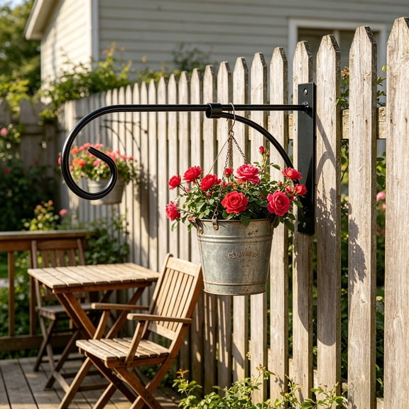 Wall Mount Plant Bracket Hook Heavy Duty Metal Scroll Hook Rustproof Strong Support Easy Install For Flower Baskets Lanterns Bird Feeders Garden Patio Porch Home Decor