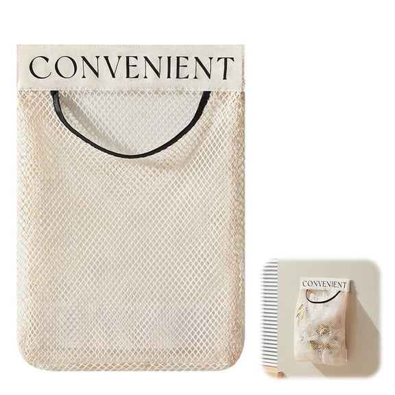 Wall Mount Plastic Bag Storage Organizer, Large Elastic Mesh Holder