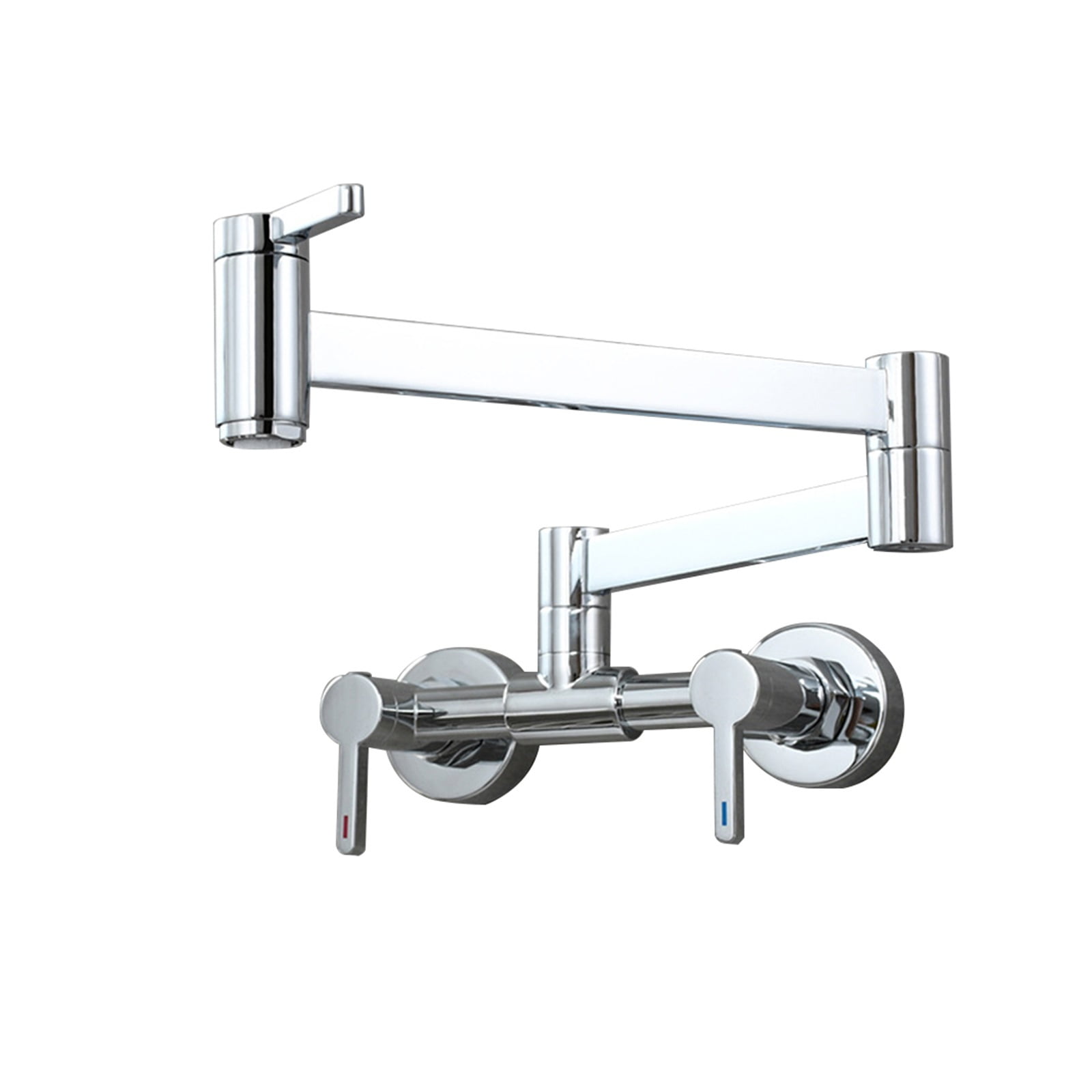Wall Mount Pot Filler Faucet 3 Handle Kitchen Sink Faucet Swing Arm ...