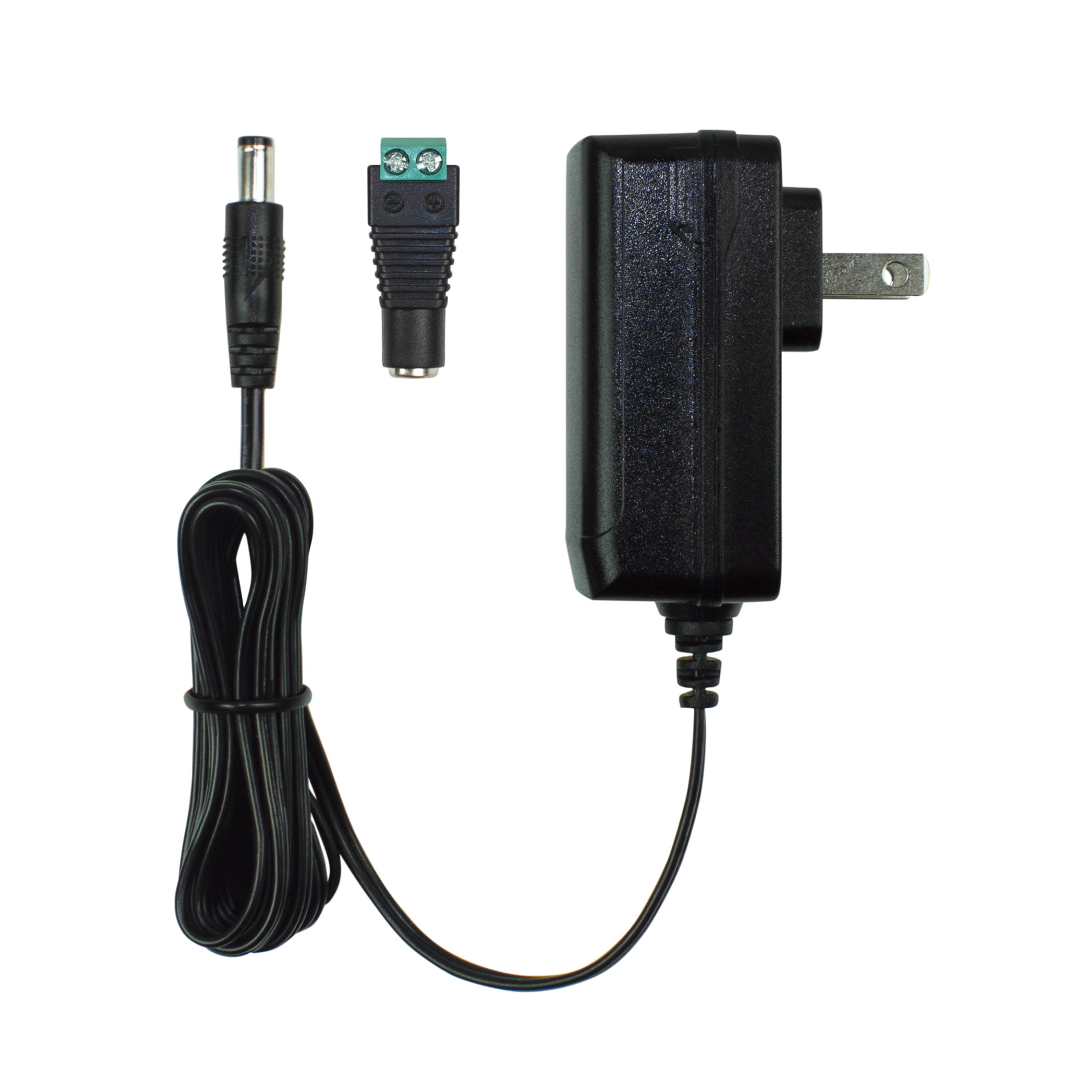 Black 24W Wall Mount Power Supply Adapter with Barrel Connector