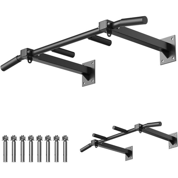 Wall Mount Pull Up Bar, Joist Beam Rafter Mount Pull-up Bar, Ceiling Mounted Chin Up Bar for Gym with Punching Bag Hanger