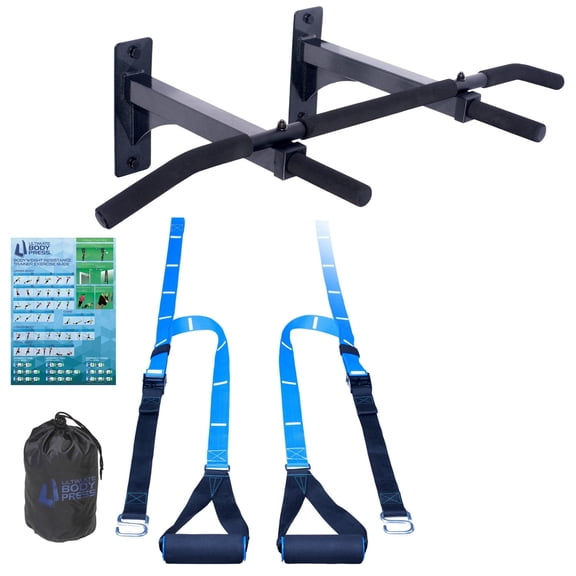 Wall Mount Pull Up Bar and Strap System