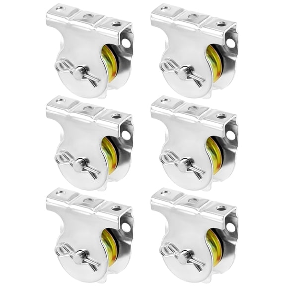 Wall Mount Pulleys, 6 Pcs 1-1/2" Ceiling Mount Single Pulley V-Groove Pulley Hardware Accessories for 3/8" Wire or Rope, Working Load 420 Lbs
