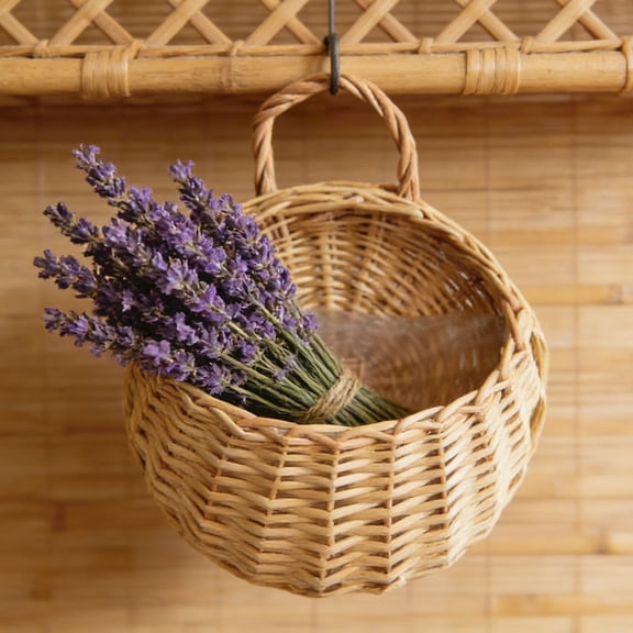 Wall Mount Rattan Basket Wicker Flower Pot Hanging Woven Rattan Vase Baskets Cachepot For Flowers Garden Balcony Wedding Home Decor
