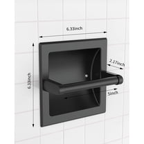 Wall-Mount Recessed Toilet Paper Holder, Matte Black SUS304 Stainless Steel Pivoting Roll Dispenser for Large Bathroom Tissue Rolls