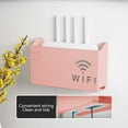thumbnail image 1 of Wall Mount Router Shelf with Cable Management, Storage Box Organizer for WiFi Modem, Wireless Internet Hub, Home Office Network Equipment, Punch-Free Easy Installation, Space Saving Design, 1 of 6