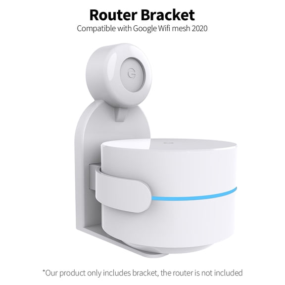 Wall Mount Router Support Bracket Holder Stand Compatible with Wifi Mesh 2020 Space Saving Cable Management Solution Heavy Duty ABS Plastic Wall Mounting Rack System White