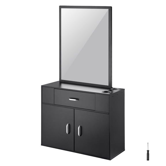 Wall Mount Salon Station Barber Beauty Styling Cabinet,Drawer,with Mirror