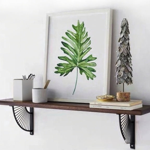 Wall Mount Shelf Bracket Metal Support Triangular Design for Kitchen Bathroom Living Room DIY Storage Black Finish